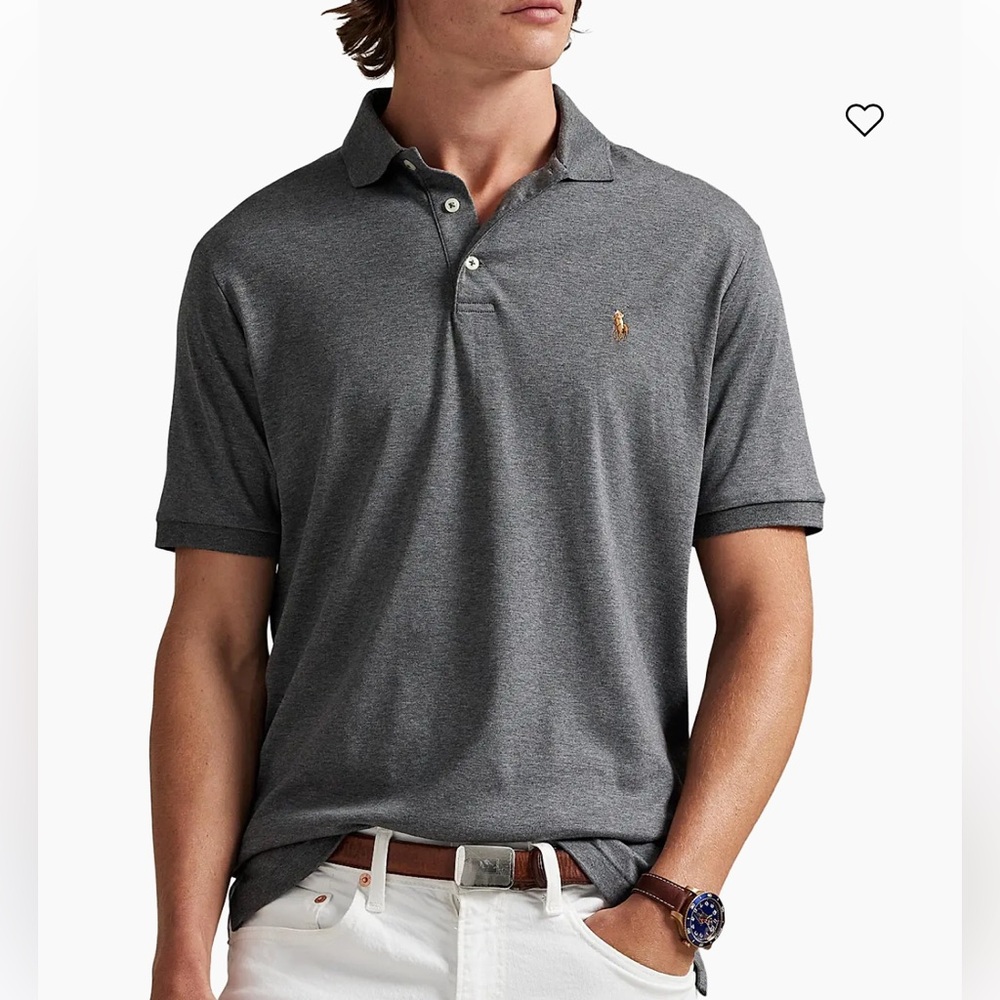 Polo Ralph Lauren Men's Classic Gray Embroidered Logo Polo Shirt Size Small